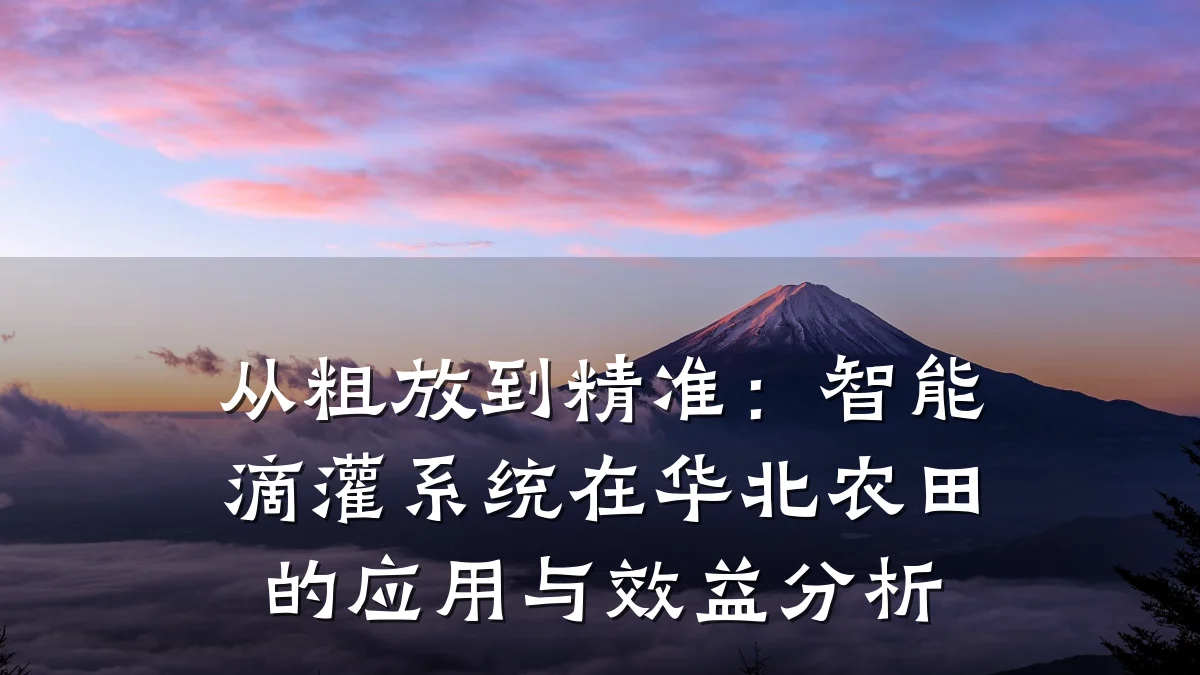 从粗放到精准:智能滴灌系统在华北农田的应用与效益分析