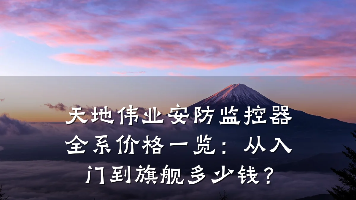 天地伟业安防监控器全系价格一览:从入门到旗舰多少钱?